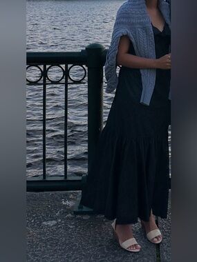 La Ligne Black maxi dress. Ruffles